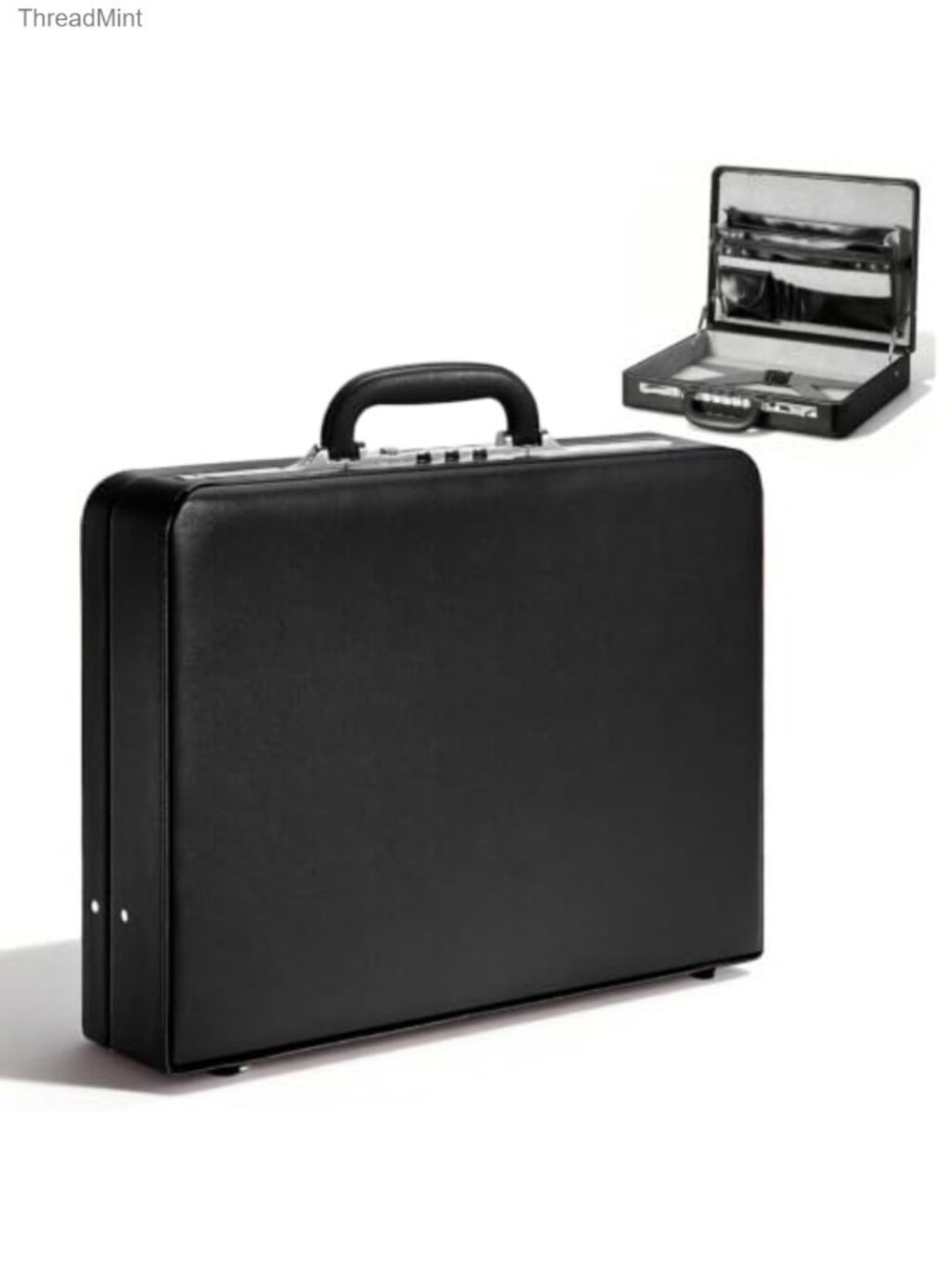 PU Leather Briefcase Dual Combination Lock 16 Inch Laptop